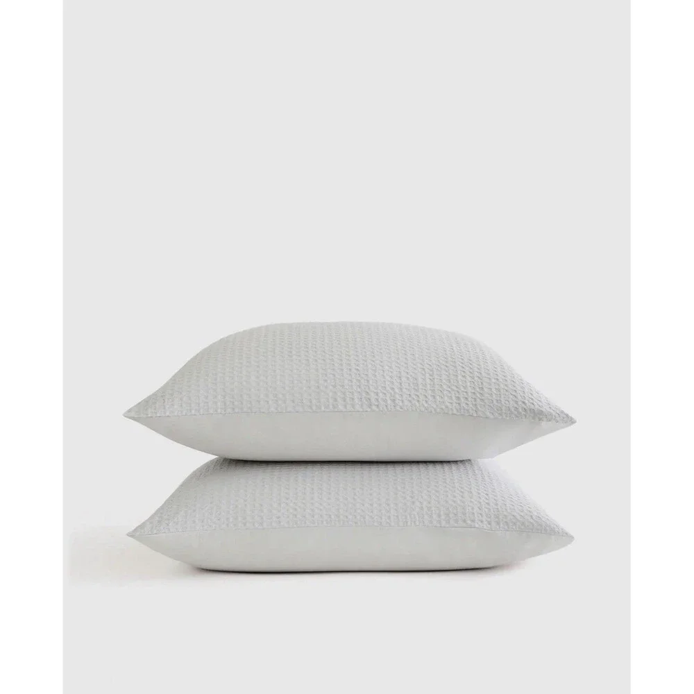 QUINCE ORGANIC LUXE HONEYCOMB STANDARD SHAM SET| Light Gray | MSRP $39.90